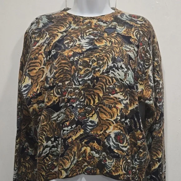 KENZO FLYING TIGER WOOL BLEND SWEATER SIZE LARGE.   #7358 - Picture 3 of 12
